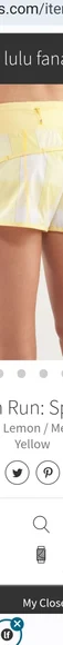Mellow yellow lululemon speed shorts - Picture 8 of 8